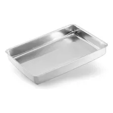 Asadera Fuente Rectangular Aluminio 4 Litros 37x27x5cm Color Plateado