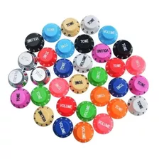 3x Botões De Volume Tone Knob Guitarra Baixo Vermelho Azul