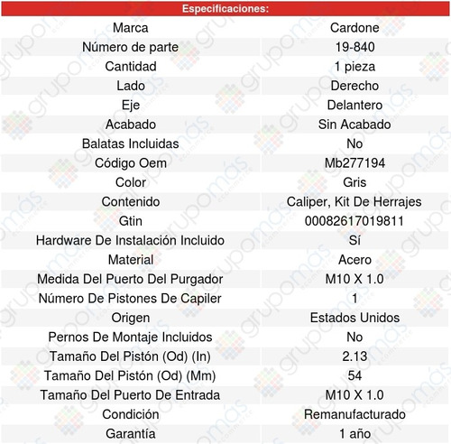 Caliper Freno Delantero Derecho Eagle Summit L4 1.5l 89-90 Foto 5