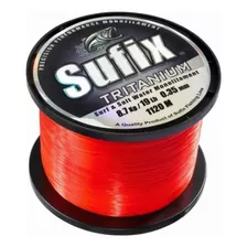 Bobina Nylon Tanza Sufix Tritanium 0.35mm 1120m Baja Memoria Color Rojo