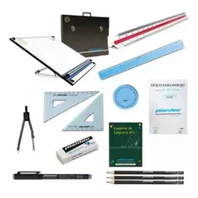 Kit Tablero Dibujo Tecnico Atril 6 P. 40x50 Plantec Completo