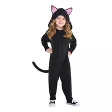 Disfraz De Gato Negro Para Niños Gatito Ropa Niños Pijama Mono Traje Completo Talla 7-9