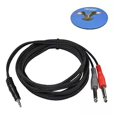 Hqrp 10ft 3.5mm 1/8 Trs A Doble 6.5mm 1/4 Ts Y Cable Para Ja