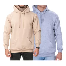 Kit 2 Moletom Masculino Flanelado Casaco Blusa De Frio