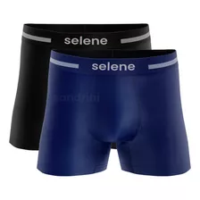 Kit 2 Cuecas Boxer Microfibra Selene Masculina Sem Costura