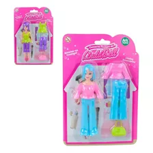 Kit 2 Boneca Fashionistas - Nina Troca De Roupas Fofinhas