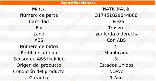 1- Maza Trasera Izquierda O Derecha Zdx 2010/2013 National Foto 3