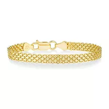 Miabella 18k Gold Over Sterling Silver Italian 6mm Solid Bis