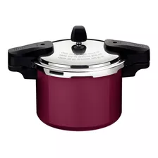 Panela De Pressão Tramontina Torino 4,5 L Em Alumínio Com Fundo De Indução E Revestimento Antiaderente Cerâmico 20 Cm - Vermelho Framboesa