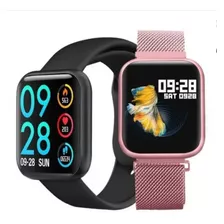  Relógio Smart Watch P70 Vem Com 2 Pulseiras Na Cor Rosa