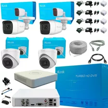 Kit Camaras Con Audio Dvr 4ch + 4 Cám 1080p + Accesorios