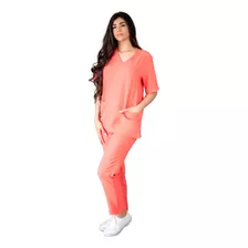 Kit 10 Pijamas Cirúrgico Conjunto Gabardine Coral