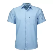 Camisa Social Masculina Microleve Manga Curta Nao Amassa