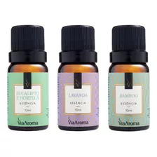 Kit 3 Essências Para Aromatizador E Difusor Via Aroma 10ml