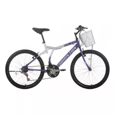 Bicicleta Aro 24 Houston Bristol Rosa Com Cesta 