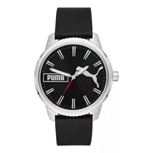 Reloj Hombre Puma P5081 Cuarzo 46mm Pulso Negro En Cuero