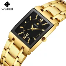Relógio Wwoor Luxus Gold Metal Steel Business Quartz W