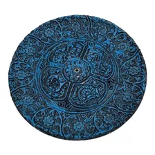 Incensário Mandala De Flores 10cm Resina Wicca (azul)