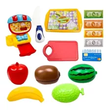 Brinquedos Kit Frutas Com Velcro Caixa Registradora Infantil