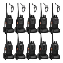 10 Radios Recargables De 2 Vías Uhf 16 Canales Auriculares