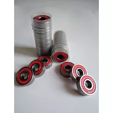 Kit C/16 Rolamentos P/ Skate,spinner,cnc 608 Abec 5-vermelho