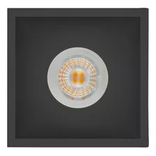 Luminario Antideslumbrante Para Empotrar En Techo Cuadrado Color Negro Illux Tl-2905