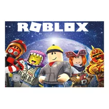 Painel Tecido Sublimado Aniversário Tema Roblox 2,20 X 1,40