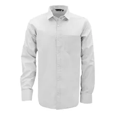 Camisa Social Lisa Masculina Manga Longa Com Bolso