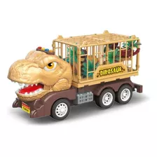 Caminhão Dinotruck Tiranossauro Marrom - Fricção E Som