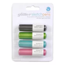 Canetas Silhouette Com Gliter Sortidas - Sketch Pens Cor Do Exterior Branco