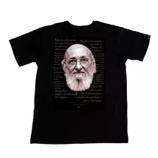 Camiseta Paulo Freire Tamanho Grande Algodão