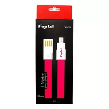 Cable Fujitel Usb A Micro Usb 1mt Plano Imantado Pink Fx Color Rosa