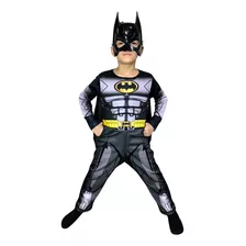 Fantasia Infantil Batmam Longa Com Enchimento 3d