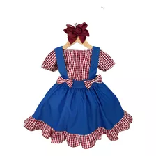 Conjunto Junino Infantil Salopete /blusa Xadrez