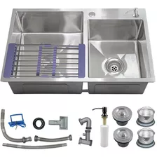 Fregadero Tarja Acero Inox 2 Tinas Anti-ruido + Escurridor 