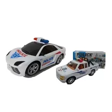 Kit 2 Carro Policial Pick-up Policia 3d C/som Luz Movimento