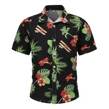 Camisa Hawaiana Vacaciones Hombre Estampado A3898