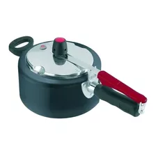 Panela De Pressão Clock 3l Antiaderente Revestida Cinza Cor Preto