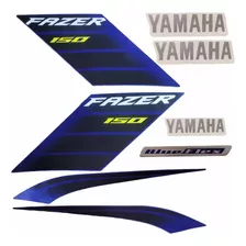 Kit Adesivo Faixas Yamaha Fazer 150 Ubs 2022 2023 Azul