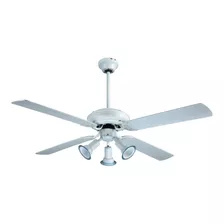 Ventilador De Techo Blanco Spar Pala Madera Sp-52wt