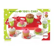 Set De Cafe Con Bandeja Cupcakes Y Accesorios Antex 1145