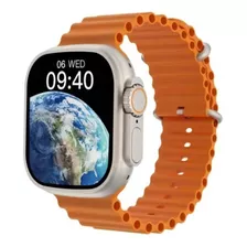 Smartwatch Gn W68+ Ultra W68+ Ultra Series 8 2.2 Caixa Branca, Pulseira Laranja