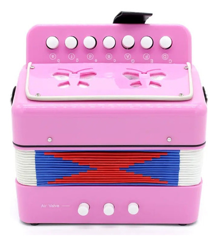 Mini Acordeón Infantil Juguete Musical Educativo Color Rosa