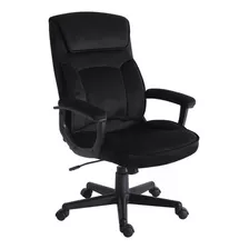 Cadeira De Escritório Aveludada Maxx Soft Confort Preto