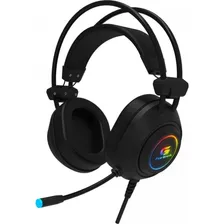 Headset Gamer Rgb Crusader Preto Fortrek P2 + Adap. P3