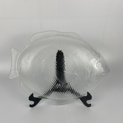 Travessa Peixe Em Vidro Fosco Made In Usa 40cm Branco 2