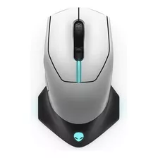 Mouse Inalámbrico Alienware Aw610m, 2 En 1, Color Luz Lunar