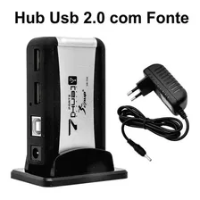 Hub Usb 2.0 Knup Hb-t68 7 Portas C/ Fonte Bivolt
