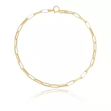 Pulseira Masculina Ouro 18k 750 Alongada Quadrada 