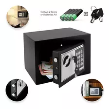 Caja Fuerte Digital De Alta Seguridad Con Código Y Llave Color Negro